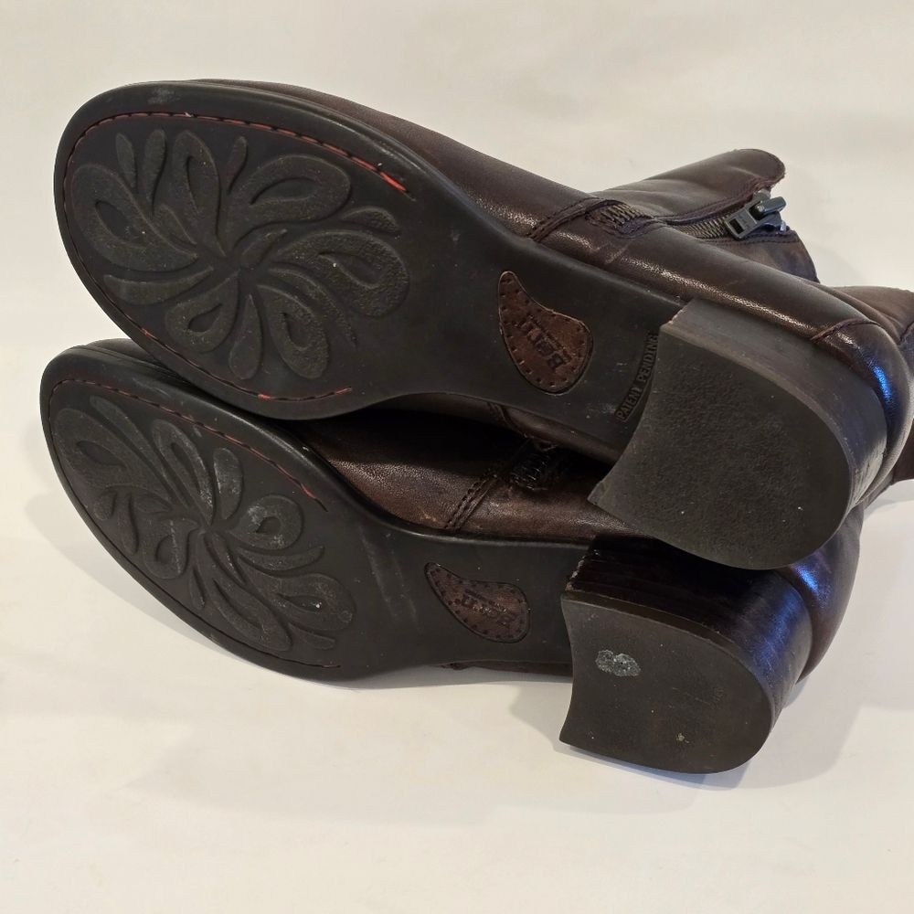 Born Ankle Boots Womens Size 7.5 Landa Brown Leather Booties - Picture 5 of 6